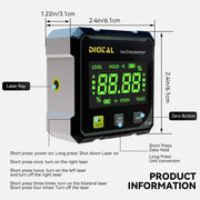 LABART LCD Digital Inclinometer with Laser, 4-Side Strong Magnetic Angle Gauge
